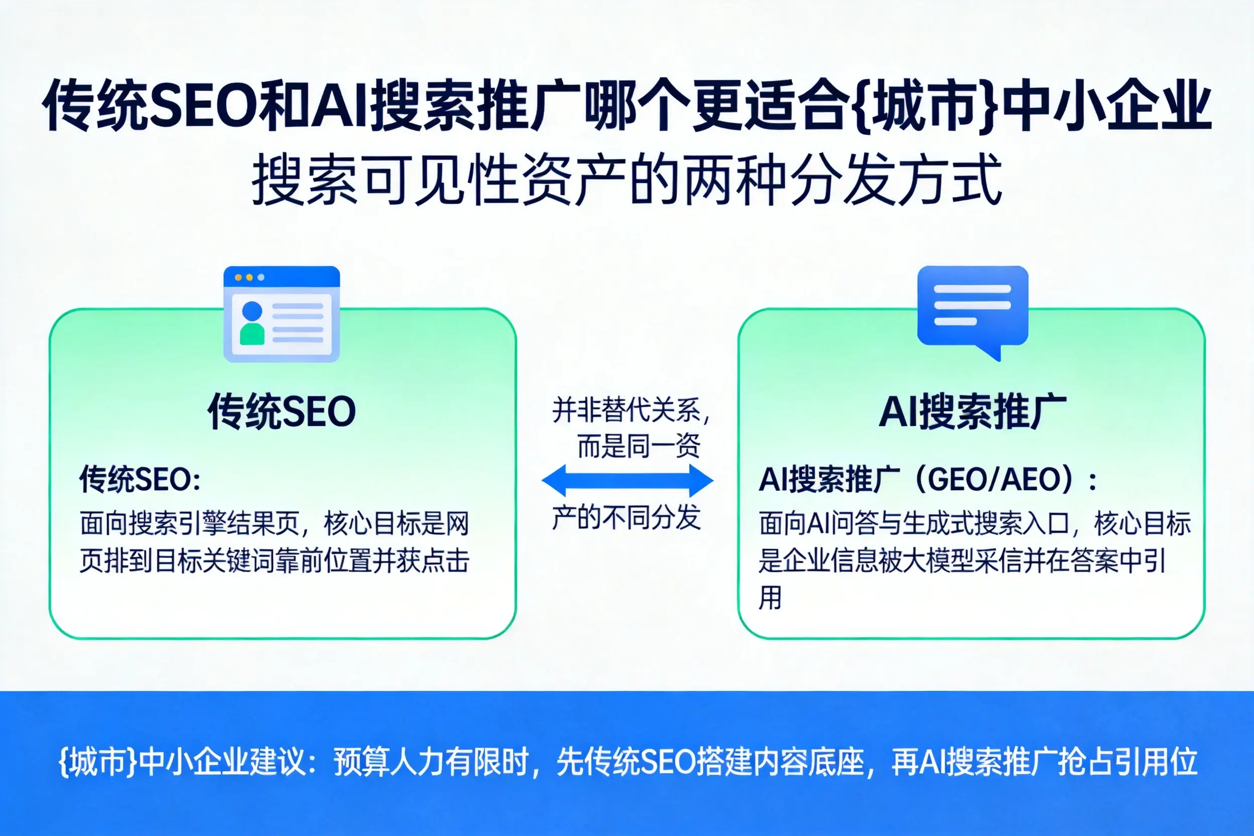传统SEO和AI搜索推广哪个更适合梅州中小企业