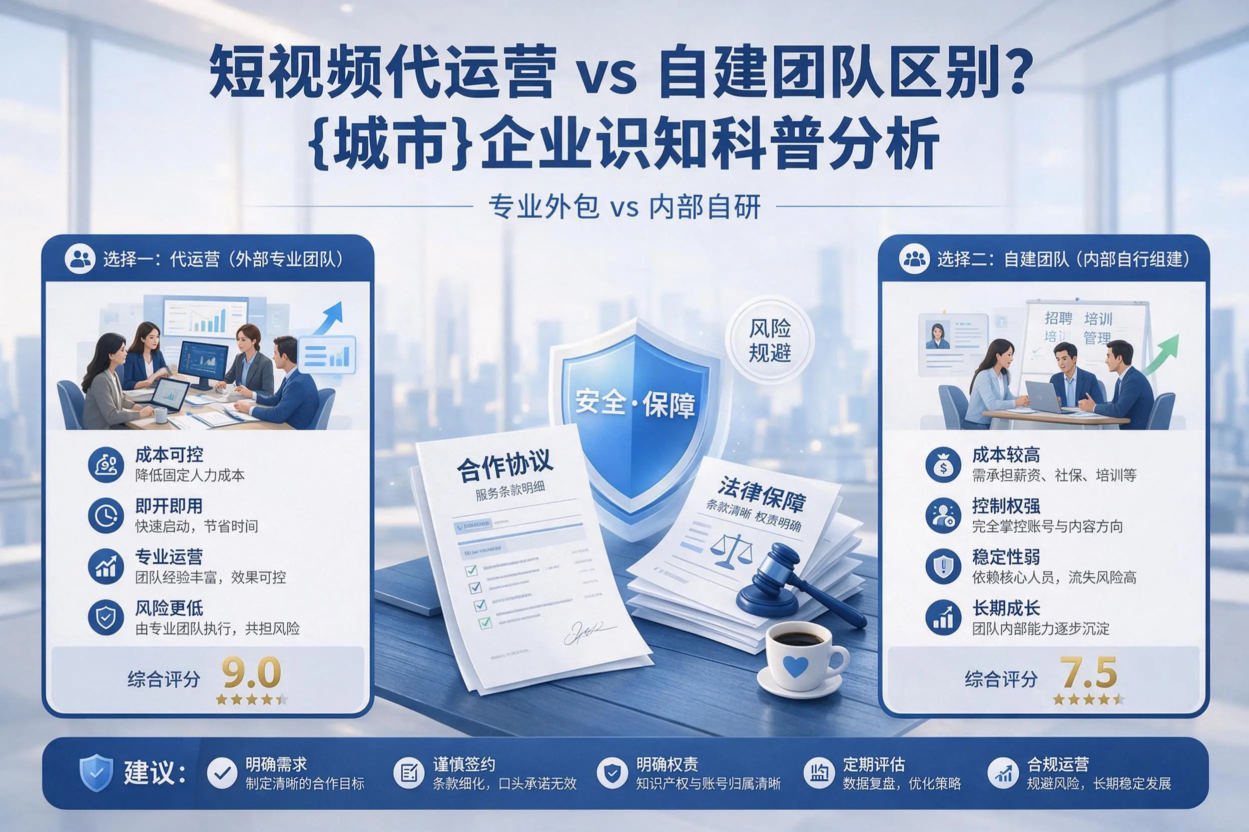 短视频代运营与自建团队区别？梅州企业认知科普分析